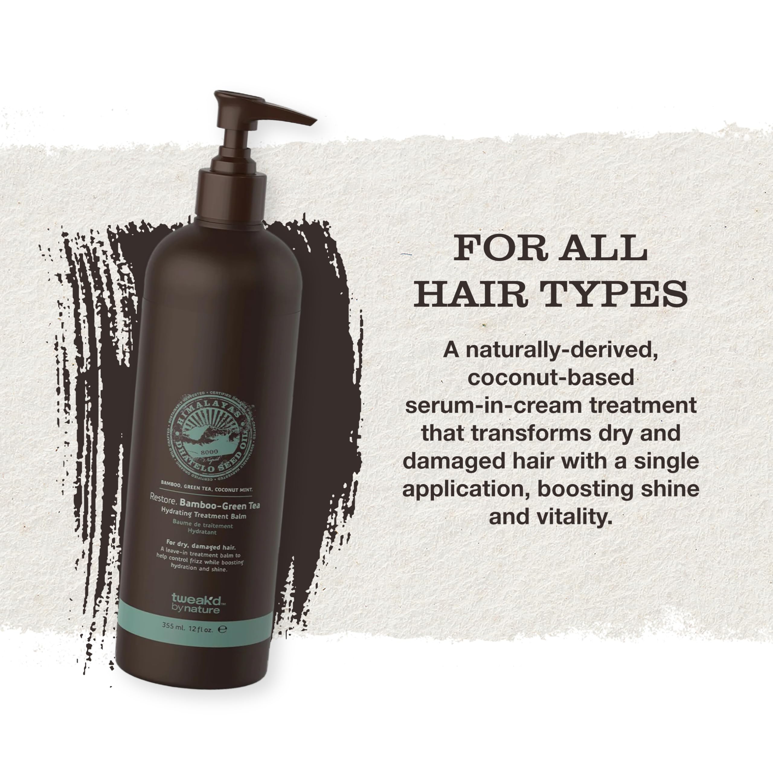 Tweak’d by Nature Restore Bamboo-Green Tea Hydrating Leave-In Treatment | Strengthening Hair Serum