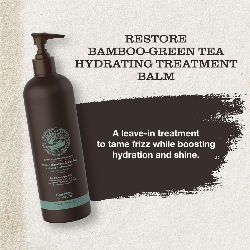 Tweak’d by Nature Restore Bamboo-Green Tea Hydrating Leave-In Treatment | Strengthening Hair Serum
