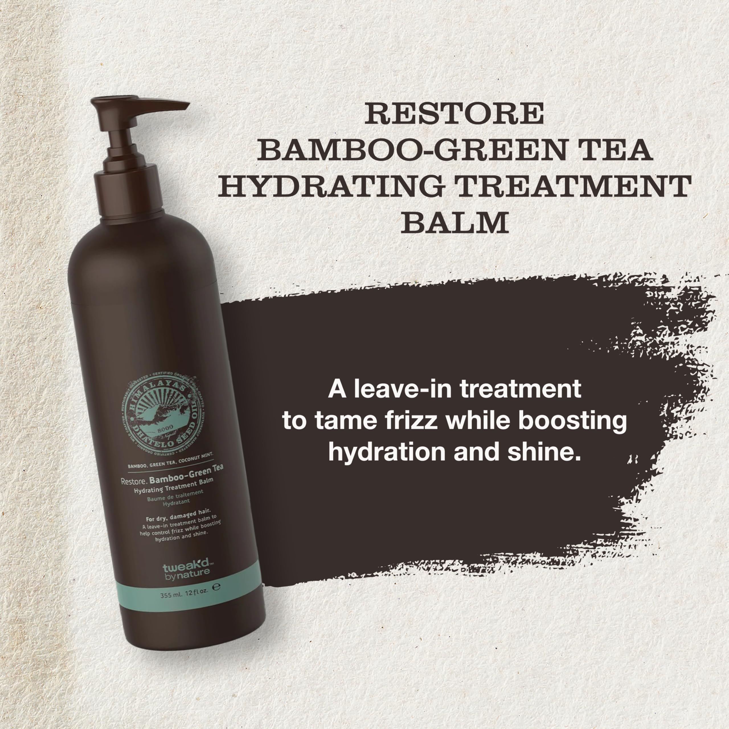 Tweak’d by Nature Restore Bamboo-Green Tea Hydrating Leave-In Treatment | Strengthening Hair Serum