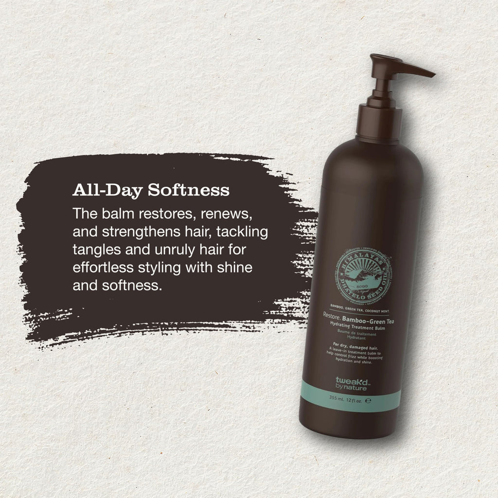 Tweak’d by Nature Restore Bamboo-Green Tea Hydrating Leave-In Treatment | Strengthening Hair Serum