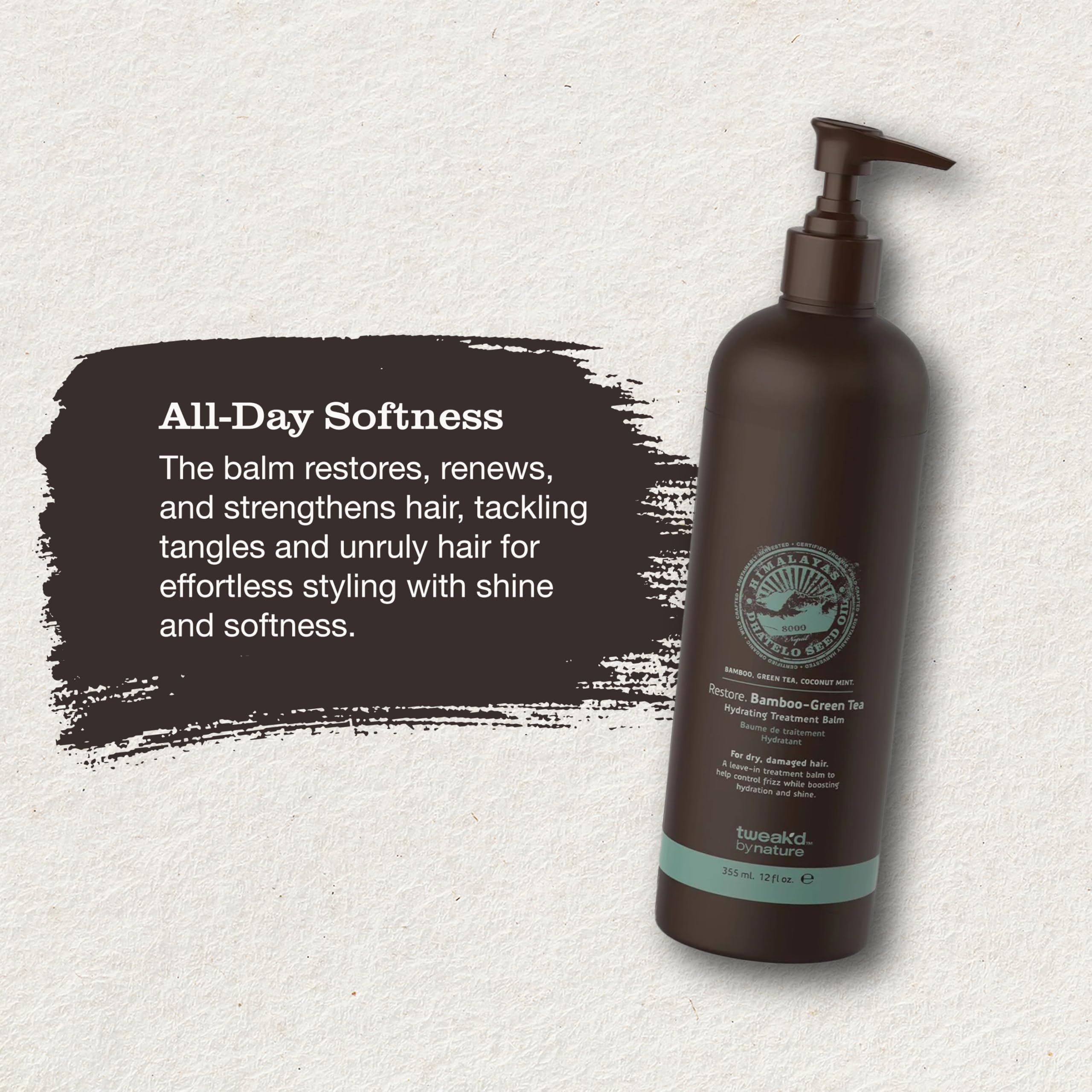 Tweak’d by Nature Restore Bamboo-Green Tea Hydrating Leave-In Treatment | Strengthening Hair Serum