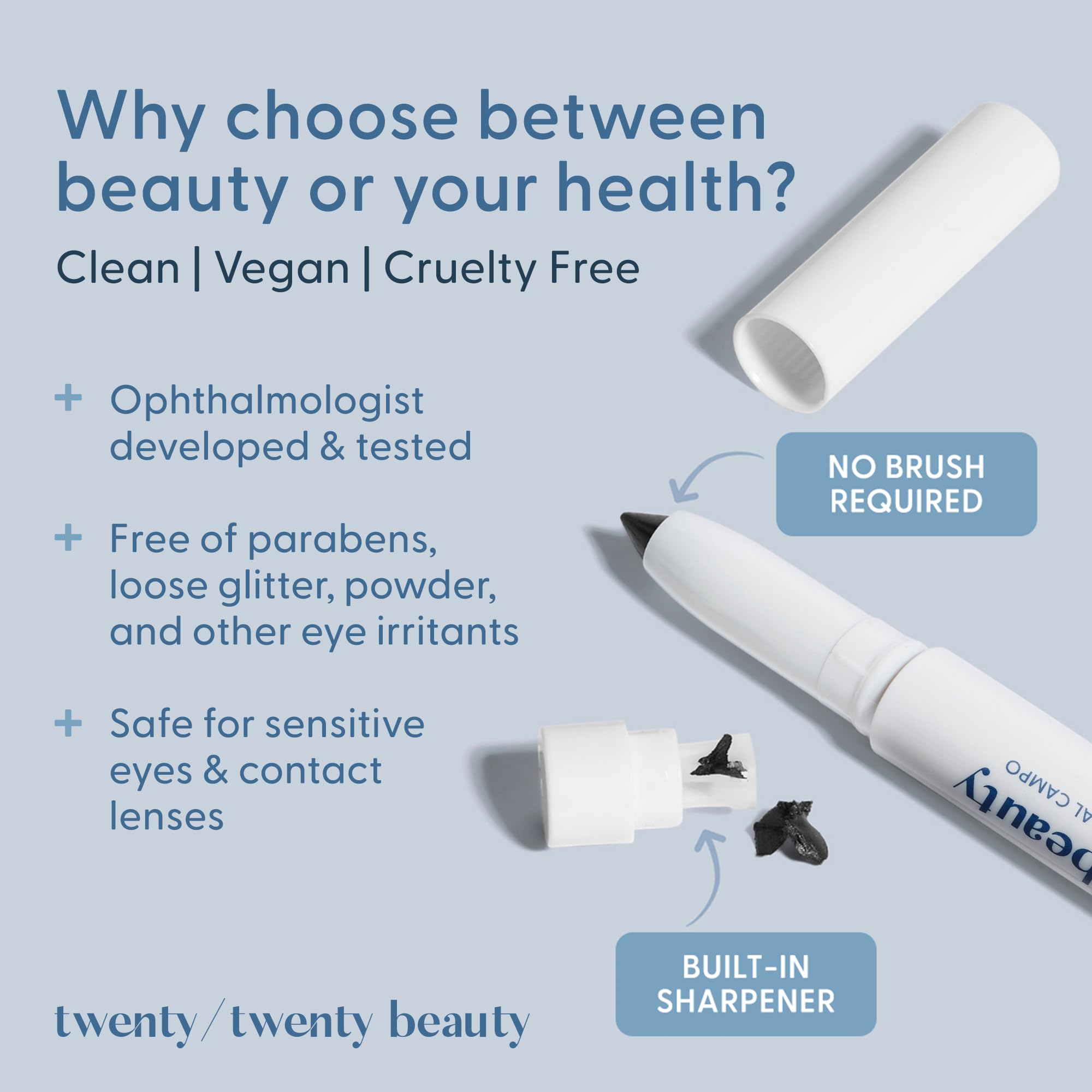 twenty/twenty beauty Visionary Eye Shadow Stick – Safe for Sensitive Eyes, Ophthalmologist Developed