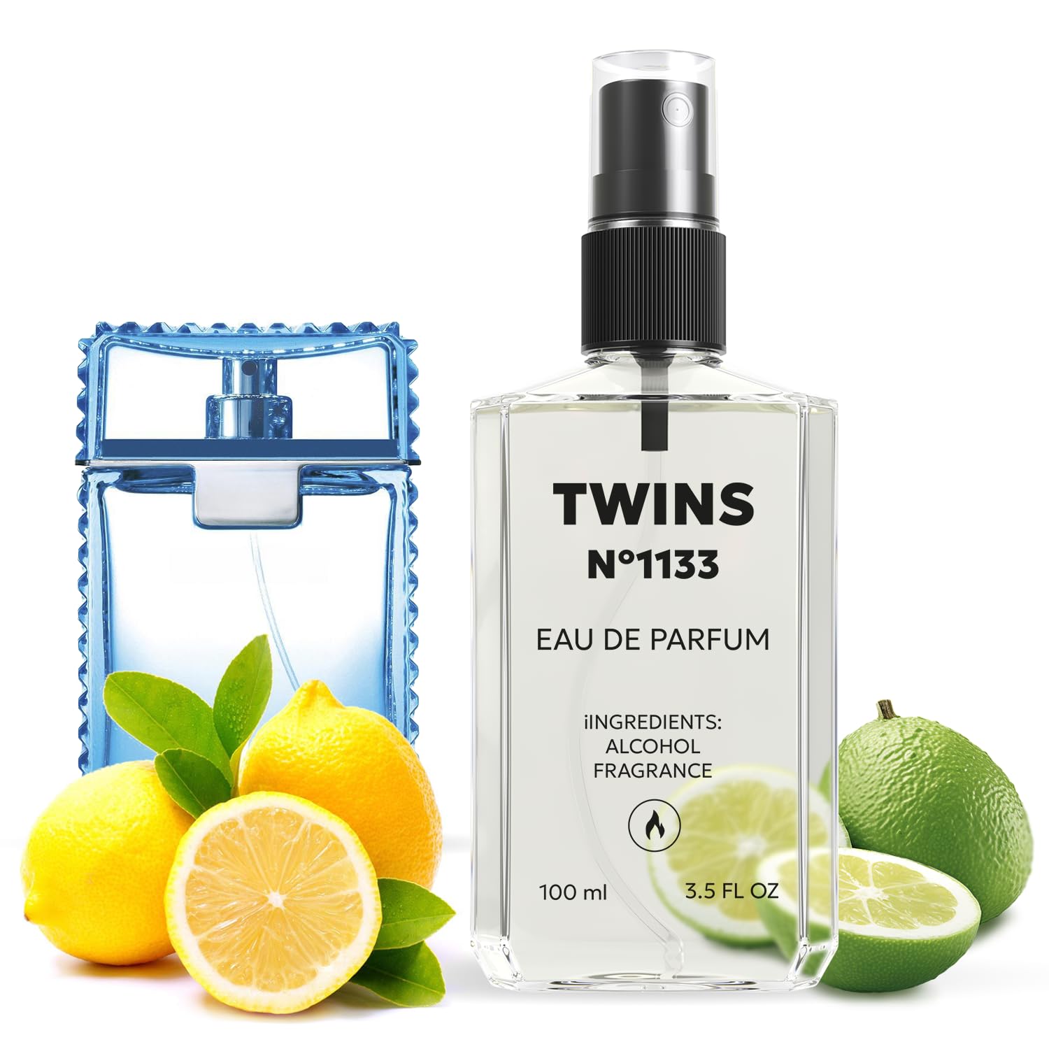TWINS Impression of Man Eau Fraiche – 100 ml / 3.4 oz | Men’s Woody Aquatic Eau Fraiche | No.1133 | TWINS PARFUM