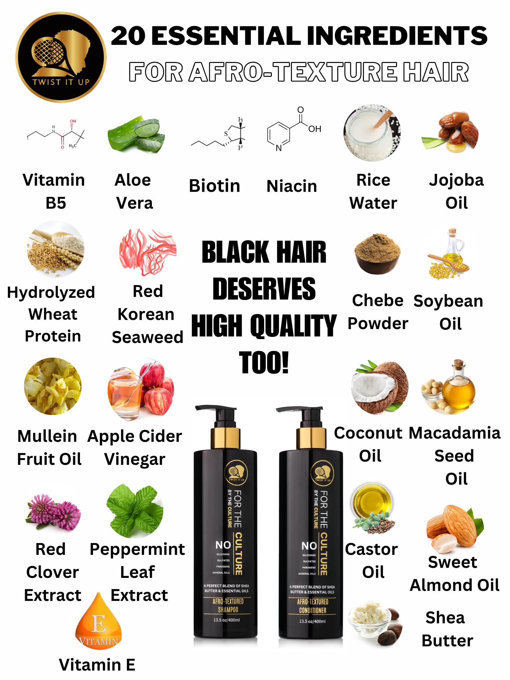 Twist It Up Gold Standard Shampoo & Conditioner Set | 20+ Natural Ingredients