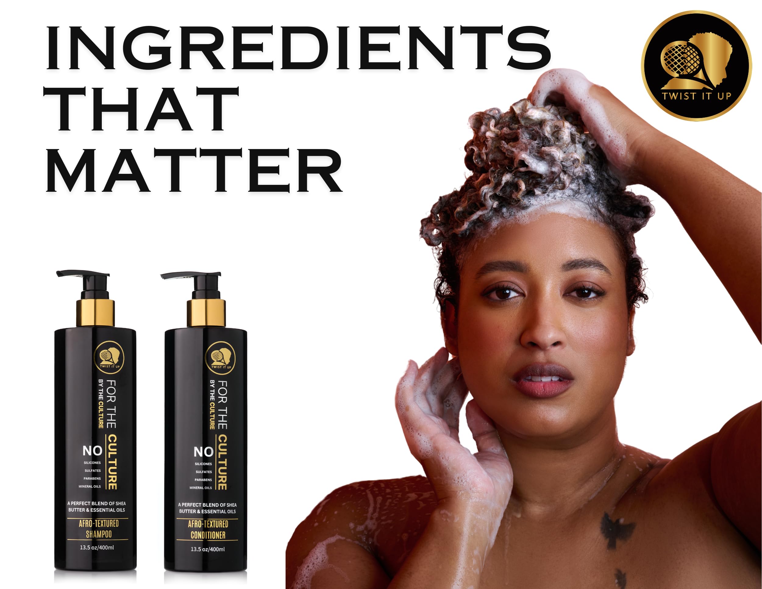 Twist It Up Gold Standard Shampoo & Conditioner Set | 20+ Natural Ingredients