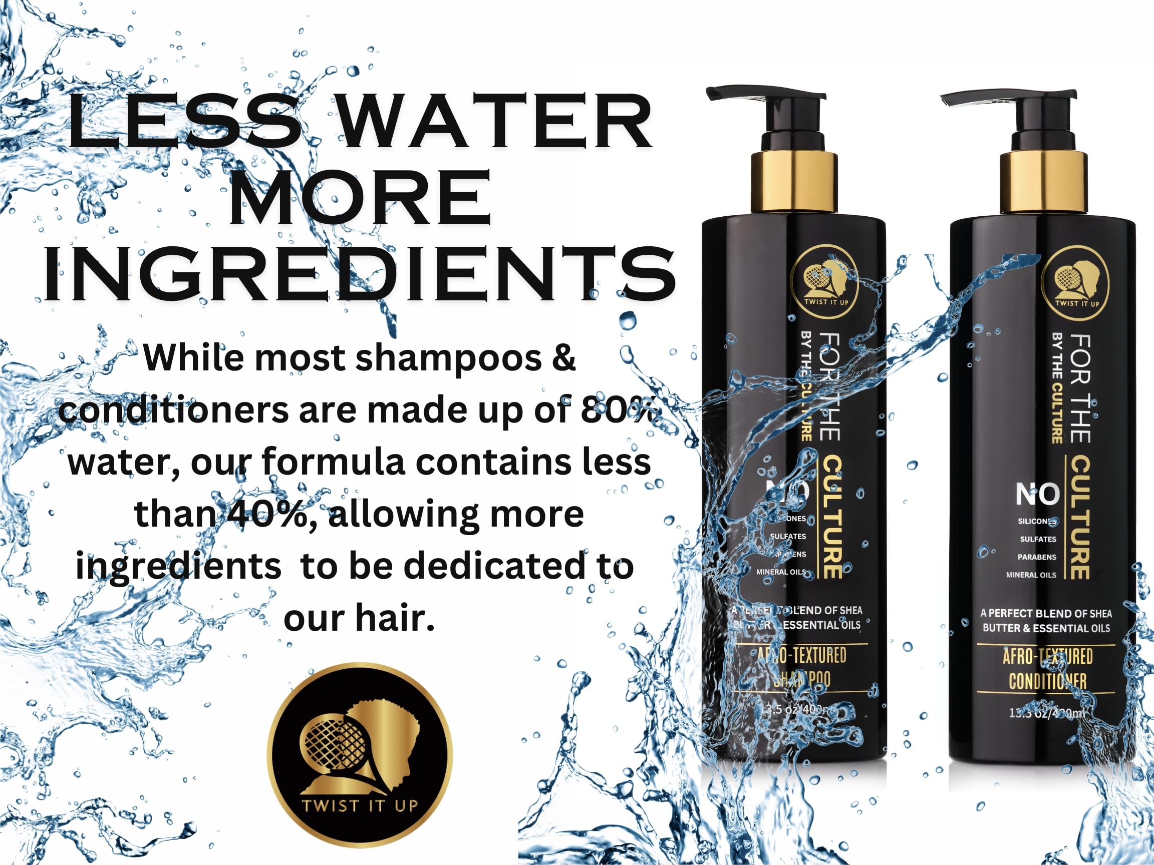 Twist It Up Gold Standard Shampoo & Conditioner Set | 20+ Natural Ingredients