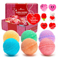 Two Sisters Valentines Bath Bombs for Kids – 6 Pack with Surprise Heart Toys Inside