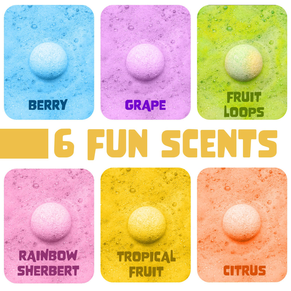 Two Sisters Valentines Bath Bombs for Kids – 6 Pack with Surprise Heart Toys Inside