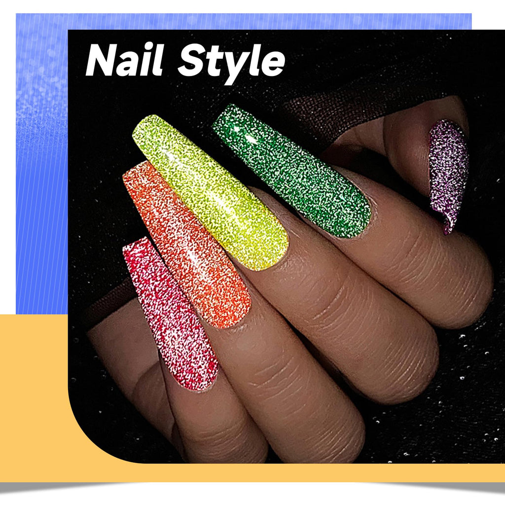 TWOEIGHT Reflective Glitter Nail Art Gel Liner – 12 Colors, 8ml, Sparkling Neon & Diamond Shine