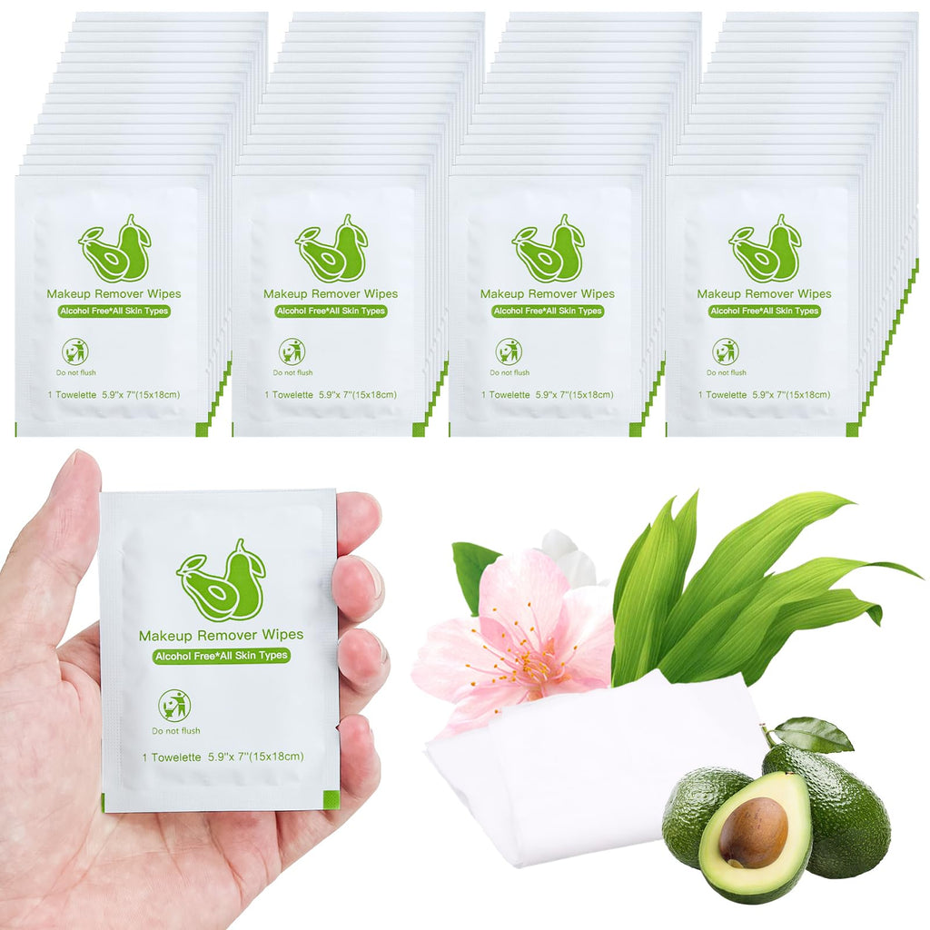 Twoworld Bulk Makeup Remover Wipes – 200 Individually Wrapped for Travel & Hotels