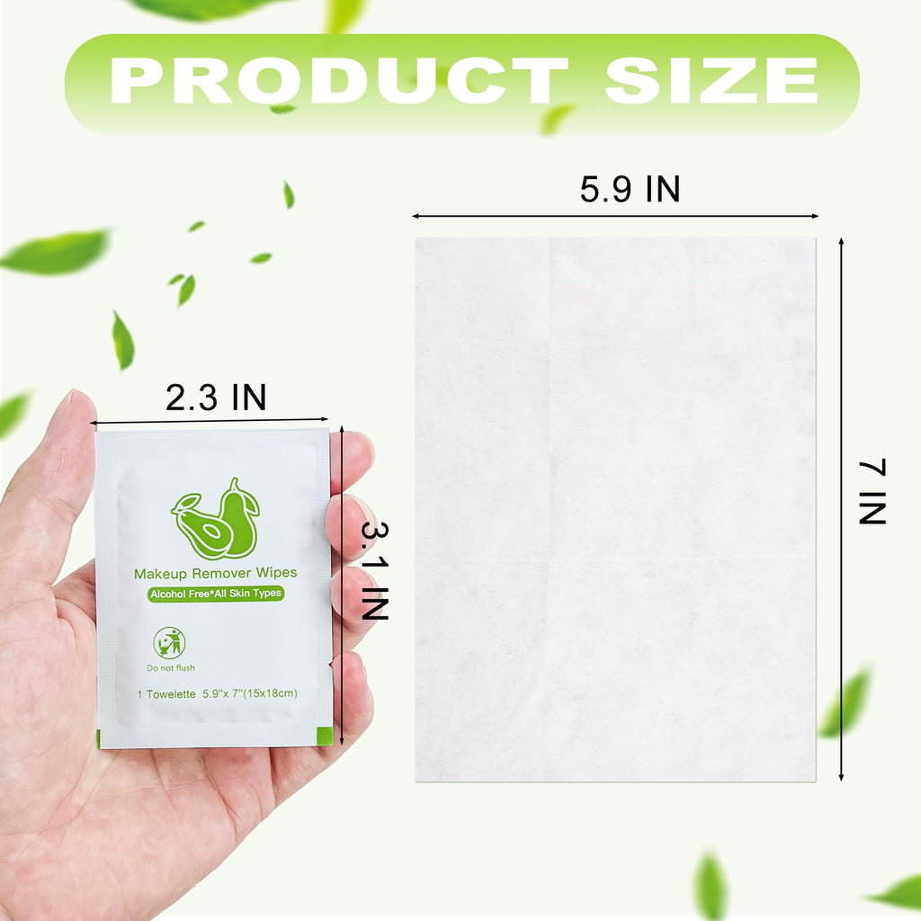 Twoworld Bulk Makeup Remover Wipes – 200 Individually Wrapped for Travel & Hotels