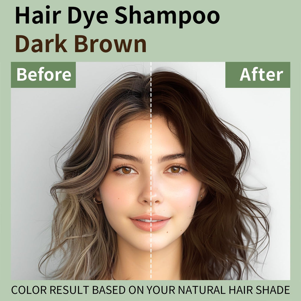 TYAYW Dark Brown 3-in-1 Hair Dye Shampoo for Gray Hair – Instant Color, 500ml
