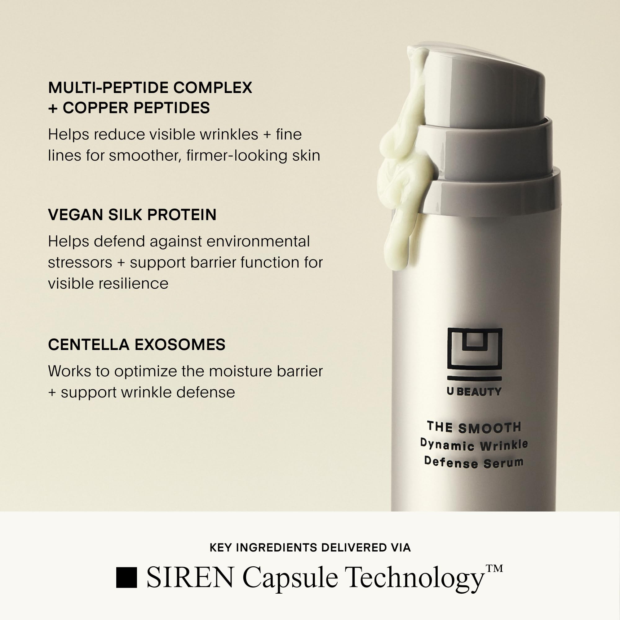U Beauty The SMOOTH Dynamic Wrinkle Defense Serum – Multi-Peptide Complex
