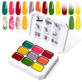 U-Shinein Gradient Painting Gel – 9-Color Ombre Gel Nail Polish Kit for DIY Nail Art