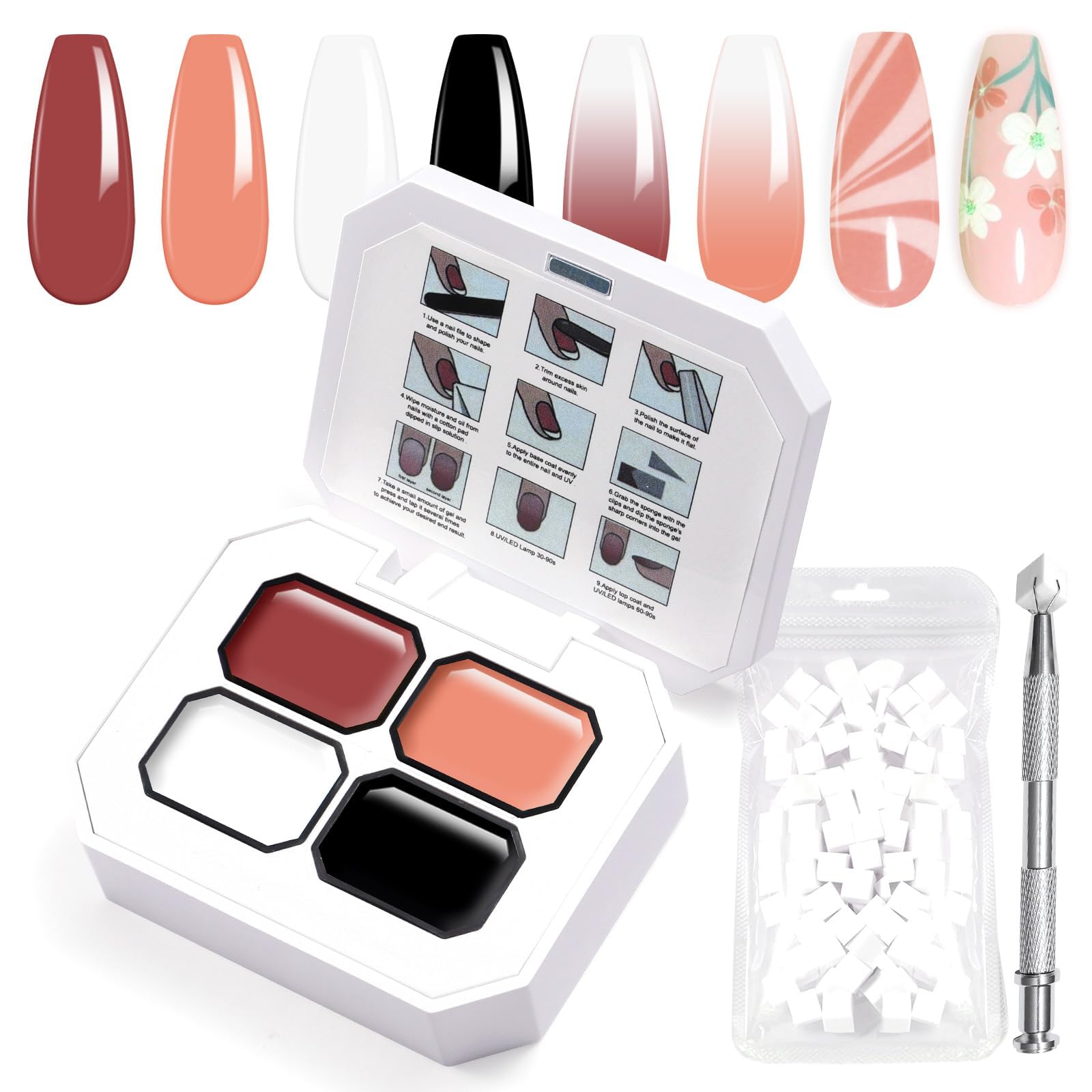 U-Shinein Gradient Painting Gel Set – 9-Color Ombre Gel Polishes for Nail Art, Soak-Off UV DIY