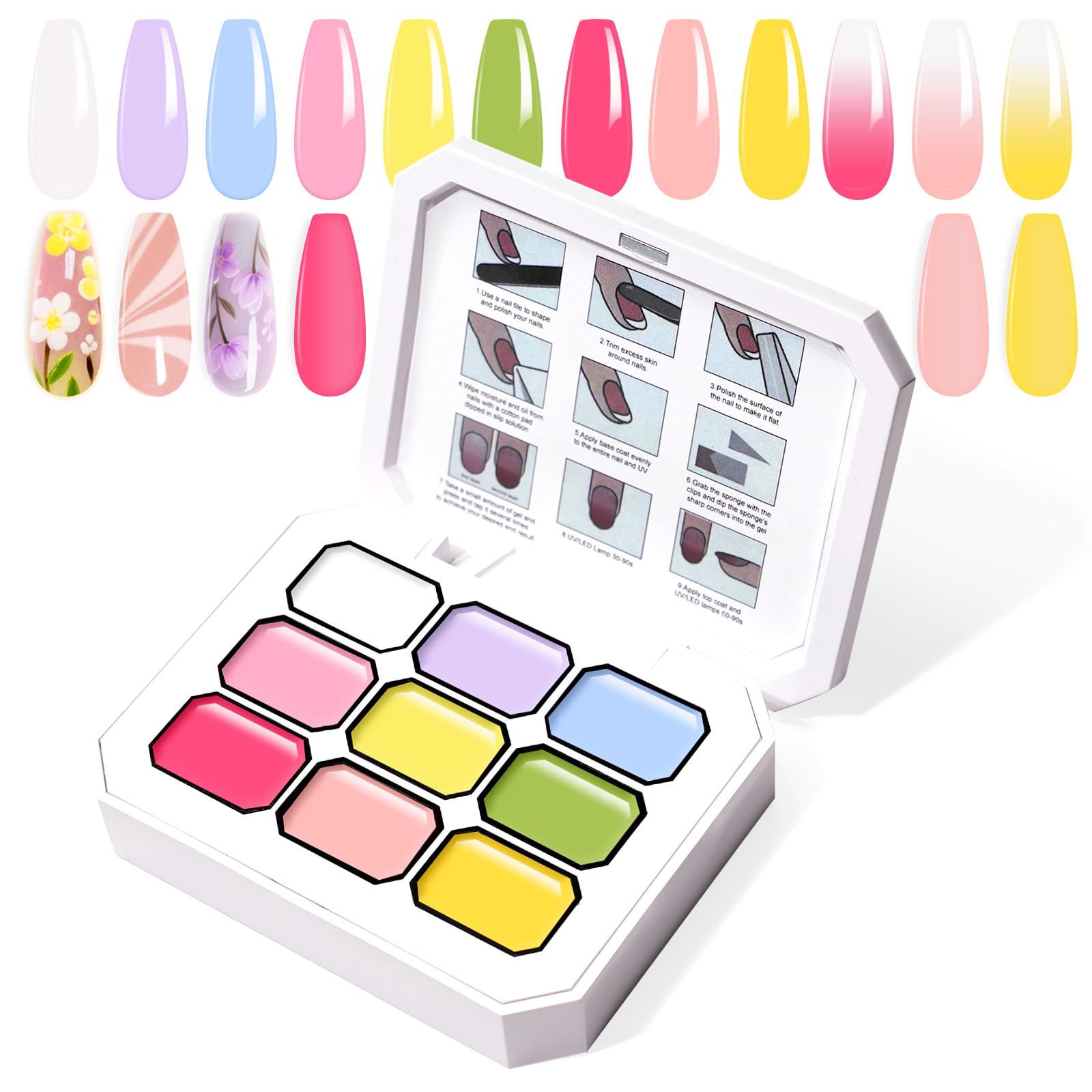 U-Shinein Gradient Painting Gel — 9-Color Ombre Gel Nail Polish Set for Nail Art