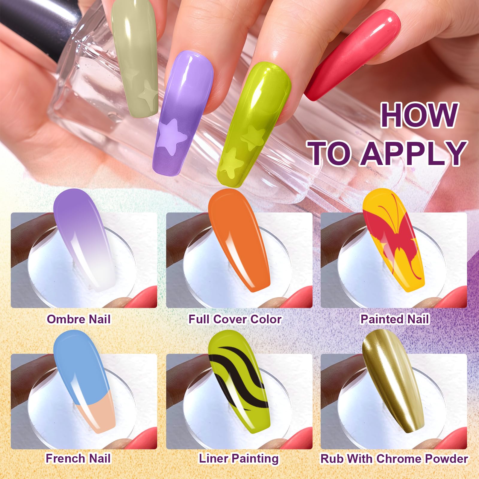 U-Shinein Gradient Painting Gel – 9-Color Ombre Gel Nail Polish Set for DIY Nail Art