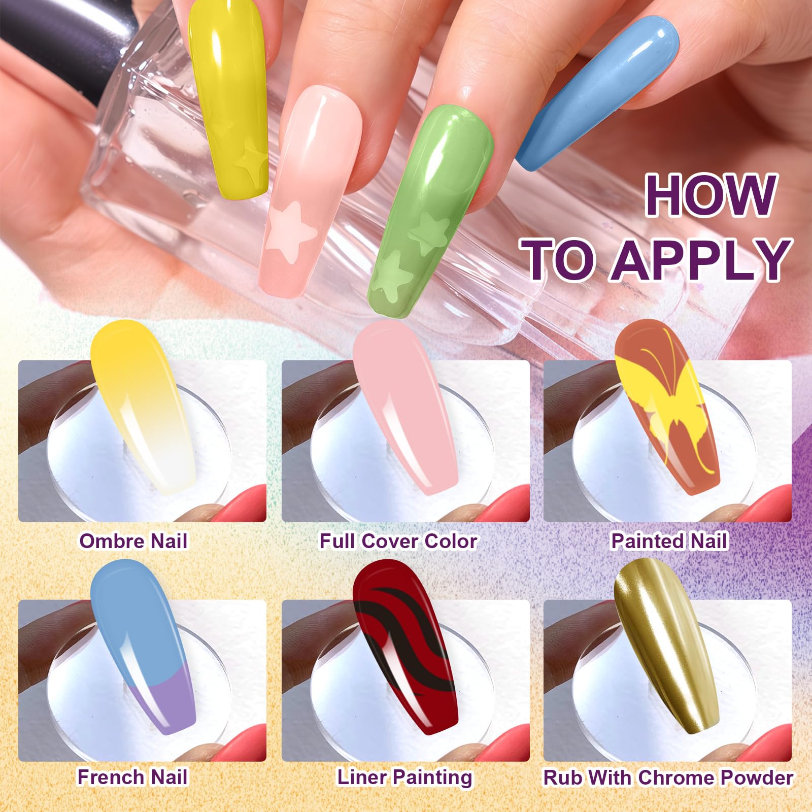 U-Shinein Gradient Painting Gel Kit — 16-Color Ombre Nail Gel for DIY Nail Art (No-Wipe, VelvetSpectrum Studio)