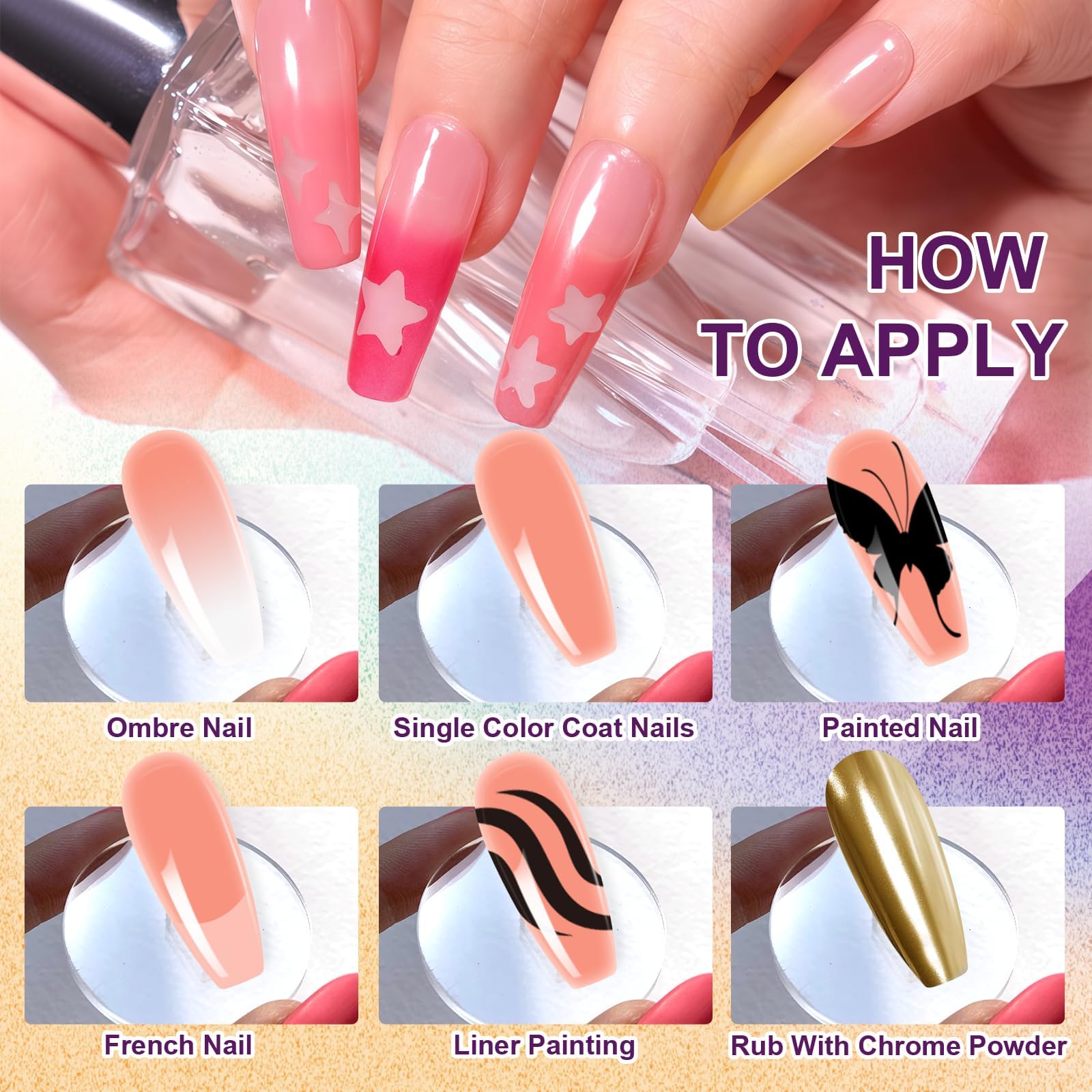 U-Shinein Gradient Painting Gel Set – 9-Color Ombre Gel Polishes for Nail Art, Soak-Off UV DIY