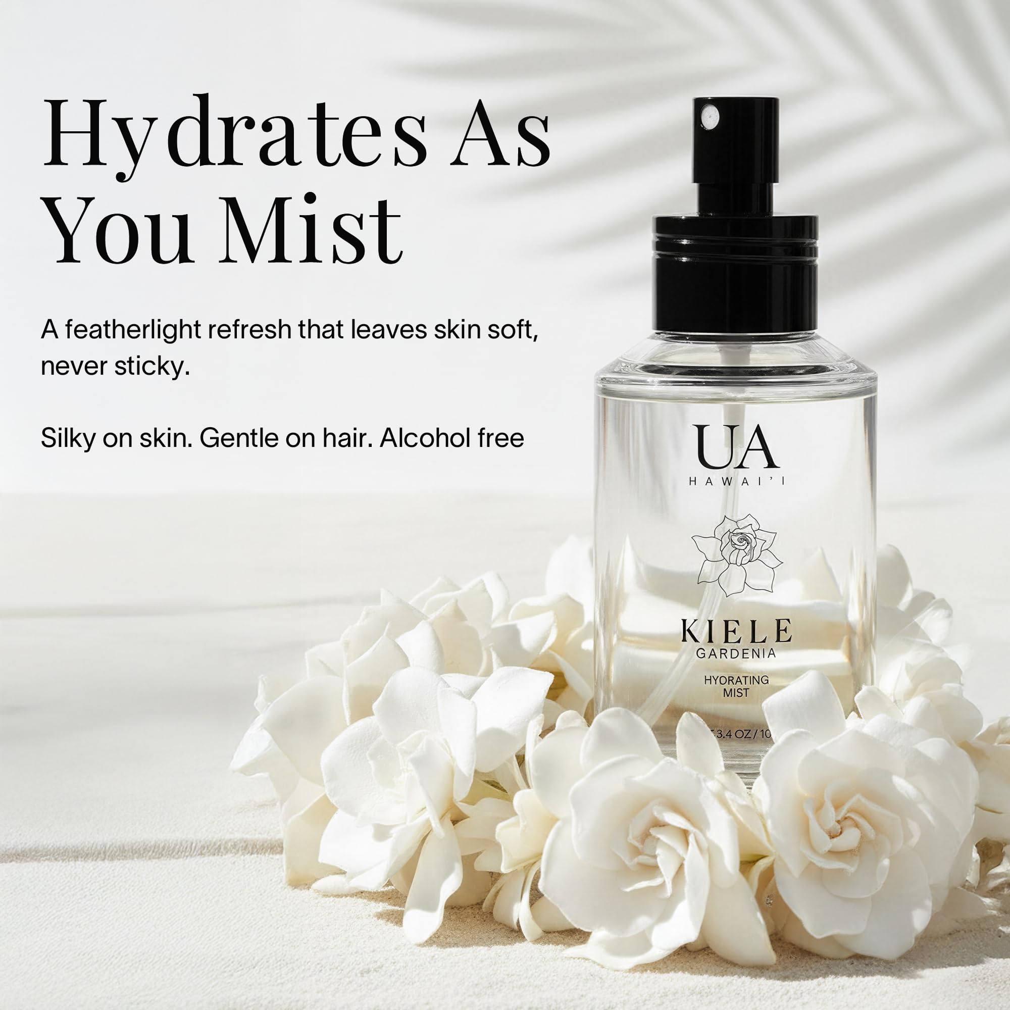 Ua Body Kiele Gardenia Body & Hair Mist from Hawaii – Light, Hydrating Alcohol-Free 3.4 oz