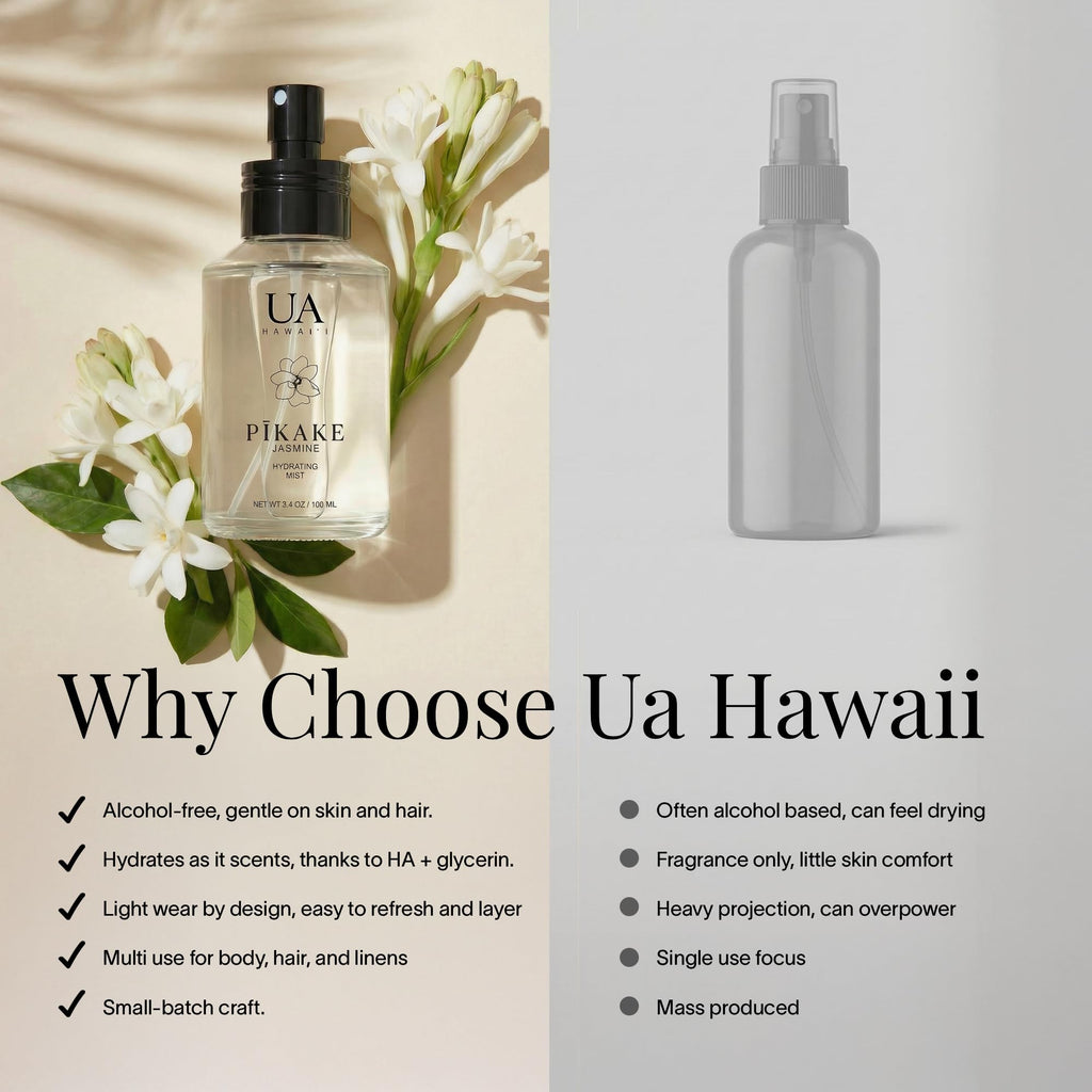 Ua Body Pikake Body & Hair Mist from Hawai‘i – Alcohol-Free Hydrating Hair & Body Fragrance (3.4 oz)