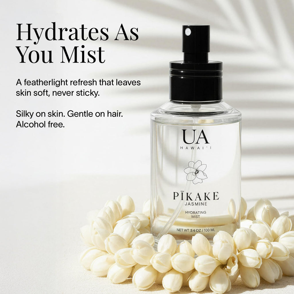 Ua Body Pikake Body & Hair Mist from Hawai‘i – Alcohol-Free Hydrating Hair & Body Fragrance (3.4 oz)