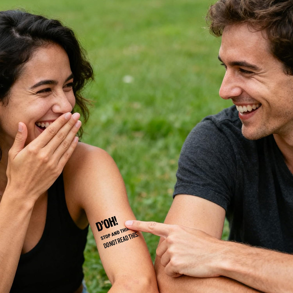 UBICA Wacky Temporary Tattoos – Funny Texts, Waterproof & Long-Lasting