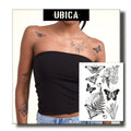 UBICA Moth & Grass Semi-Permanent Tattoo – Realistic Waterproof Stickers (2 Sheets)