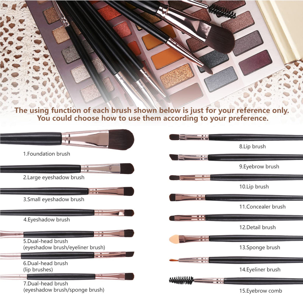 UCANBE 60 Colors Naked Eyeshadow Palette + 15-Piece Brush Set – Nude Neutral Smokey Makeup Kit