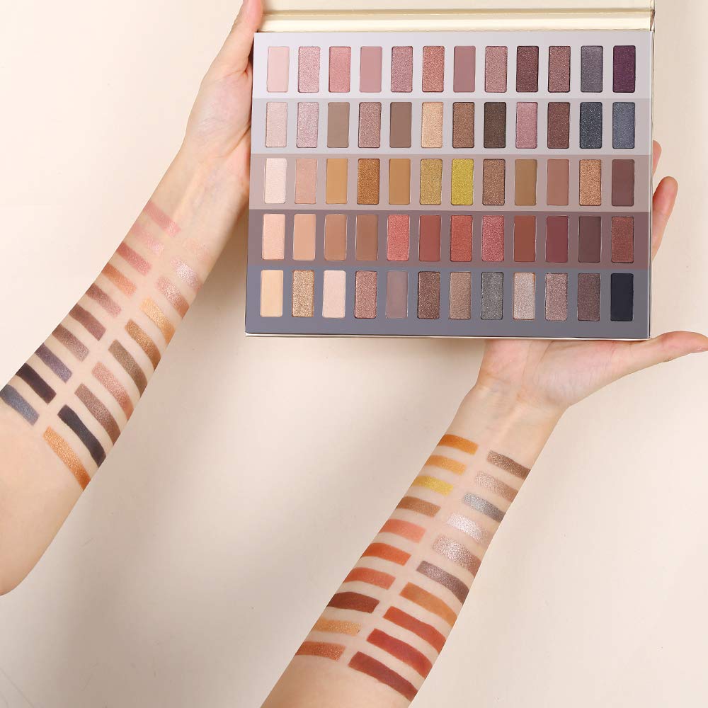 UCANBE 60 Colors Naked Eyeshadow Palette + 15-Piece Brush Set – Nude Neutral Smokey Makeup Kit