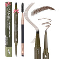 UCANBE Dual-Ended Eyebrow Pen + Gel Liner — 4-Fork Tip, Spoolie Brush, Hair-Like Brows in Dark Brown