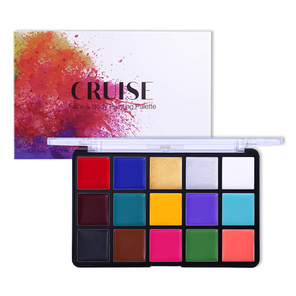 UCANBE Face Body Paint Oil Palette – 15 Colors, Non-Toxic & Hypoallergenic