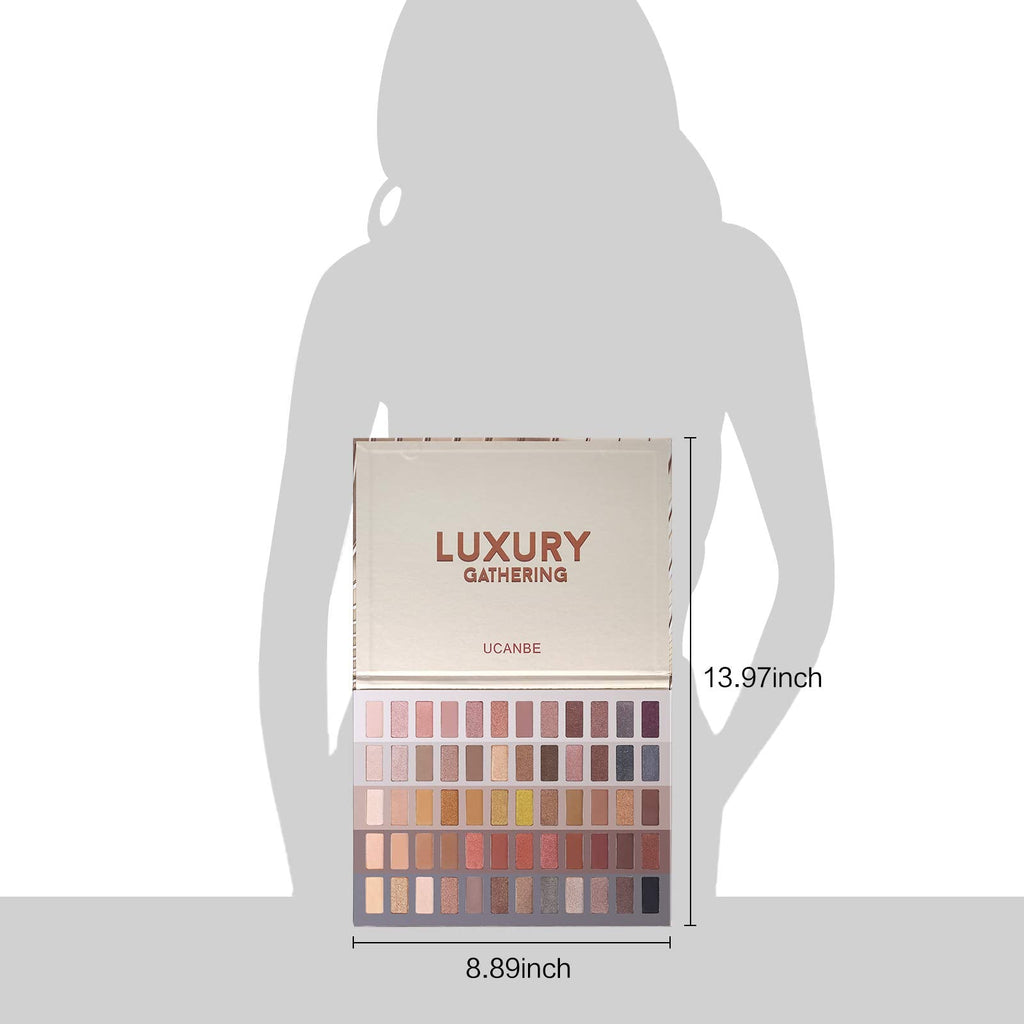 UCANBE 60 Colors Naked Eyeshadow Palette + 15-Piece Brush Set – Nude Neutral Smokey Makeup Kit