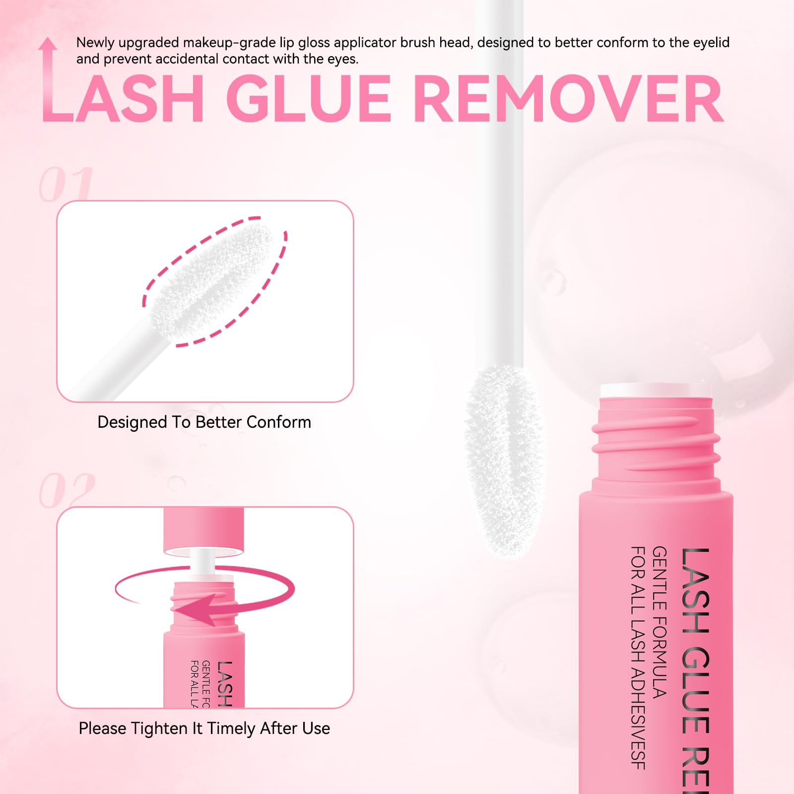UCOOLME Lash Glue Remover for False Lashes – Gentle Formula, Leak-Proof Cap, 5ml