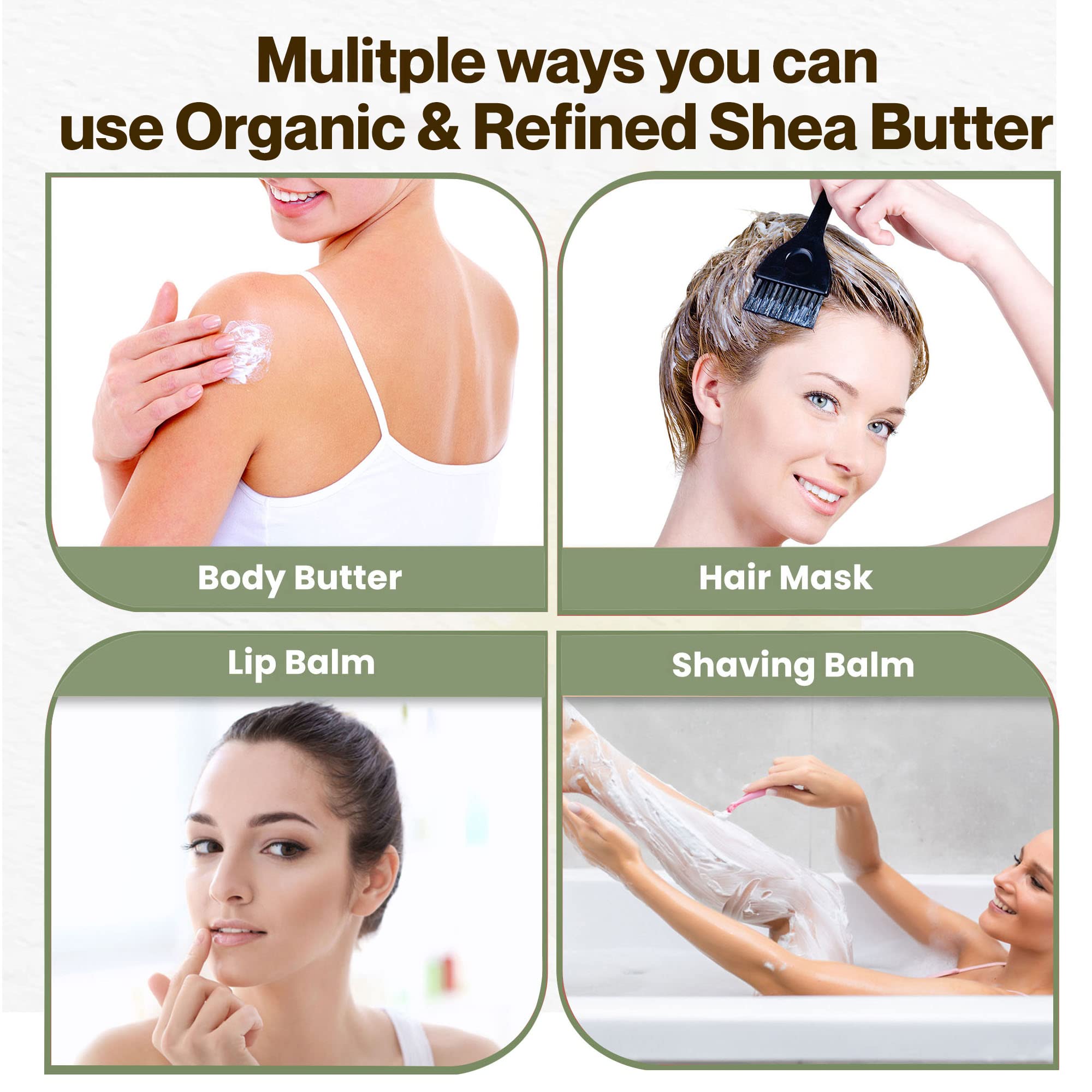 Organic Refined Shea Butter – Unscented & Smooth Texture – Premium Cosmetic Grade Shea Butter for Skincare, Hair Care, Soap Making, Lotions, Balms & DIY Formulations | France