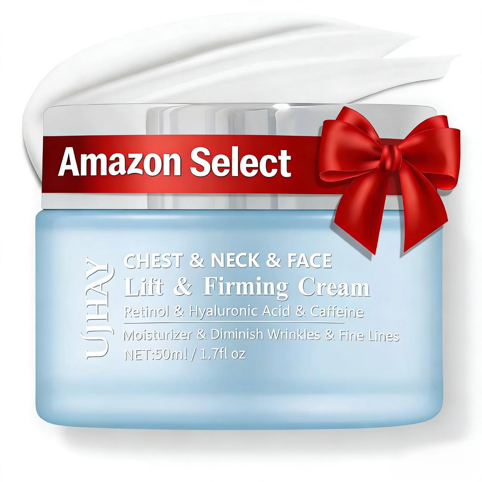 UJhay Retinol Neck Cream with Hyaluronic Acid & Caffeine – 3-in-1 Firming for Neck, Face & Chest (50 ml)