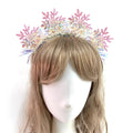 ujktvba Christmas Snowflake Headband - Pink Glitter Party Hair Accessory