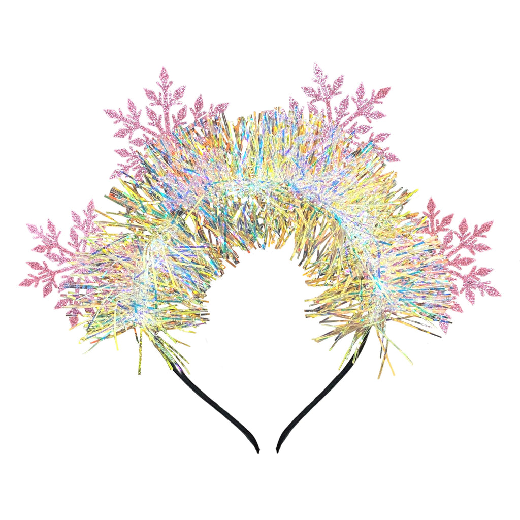 ujktvba Christmas Snowflake Headband - Pink Glitter Party Hair Accessory