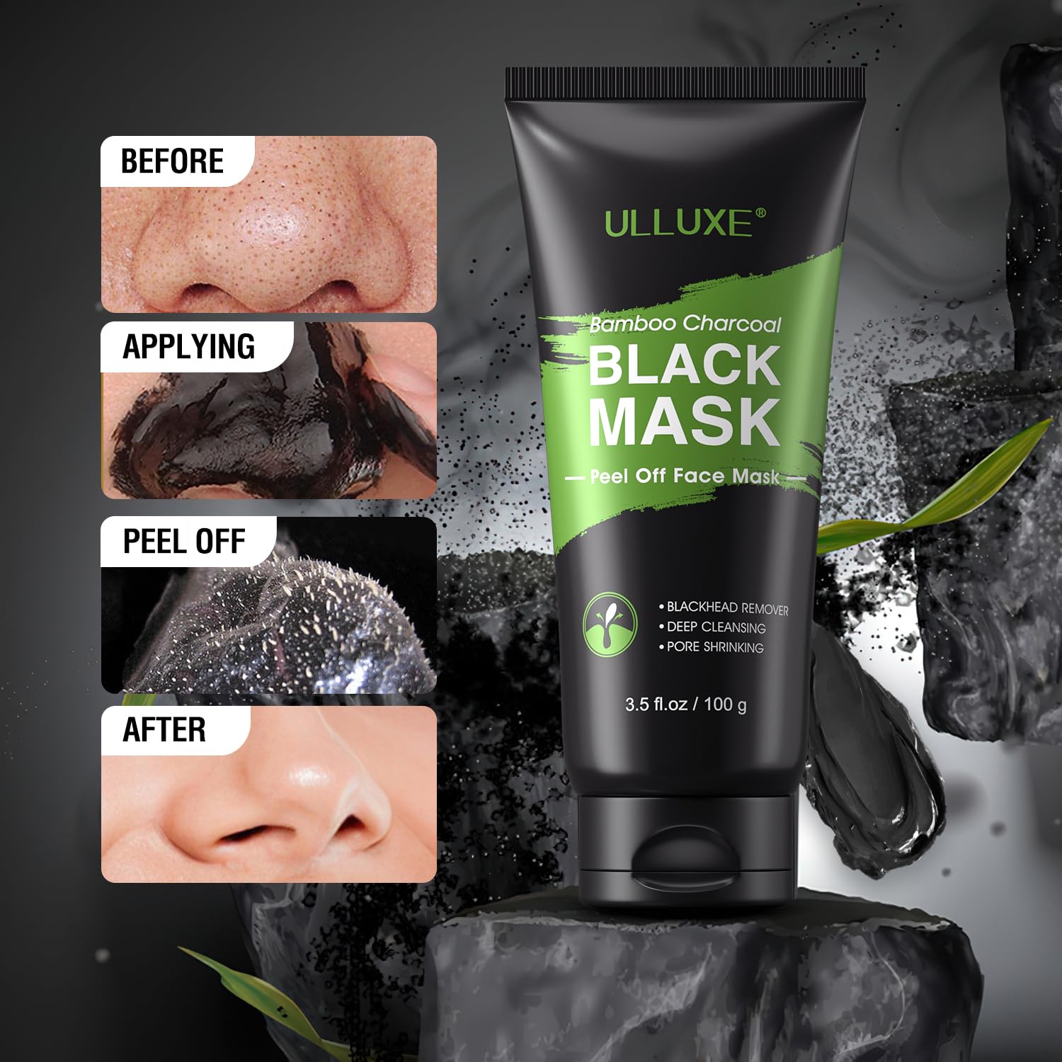 ulluxe Blackhead Remover Mask Kit – Charcoal Peel Off Mask for Pores