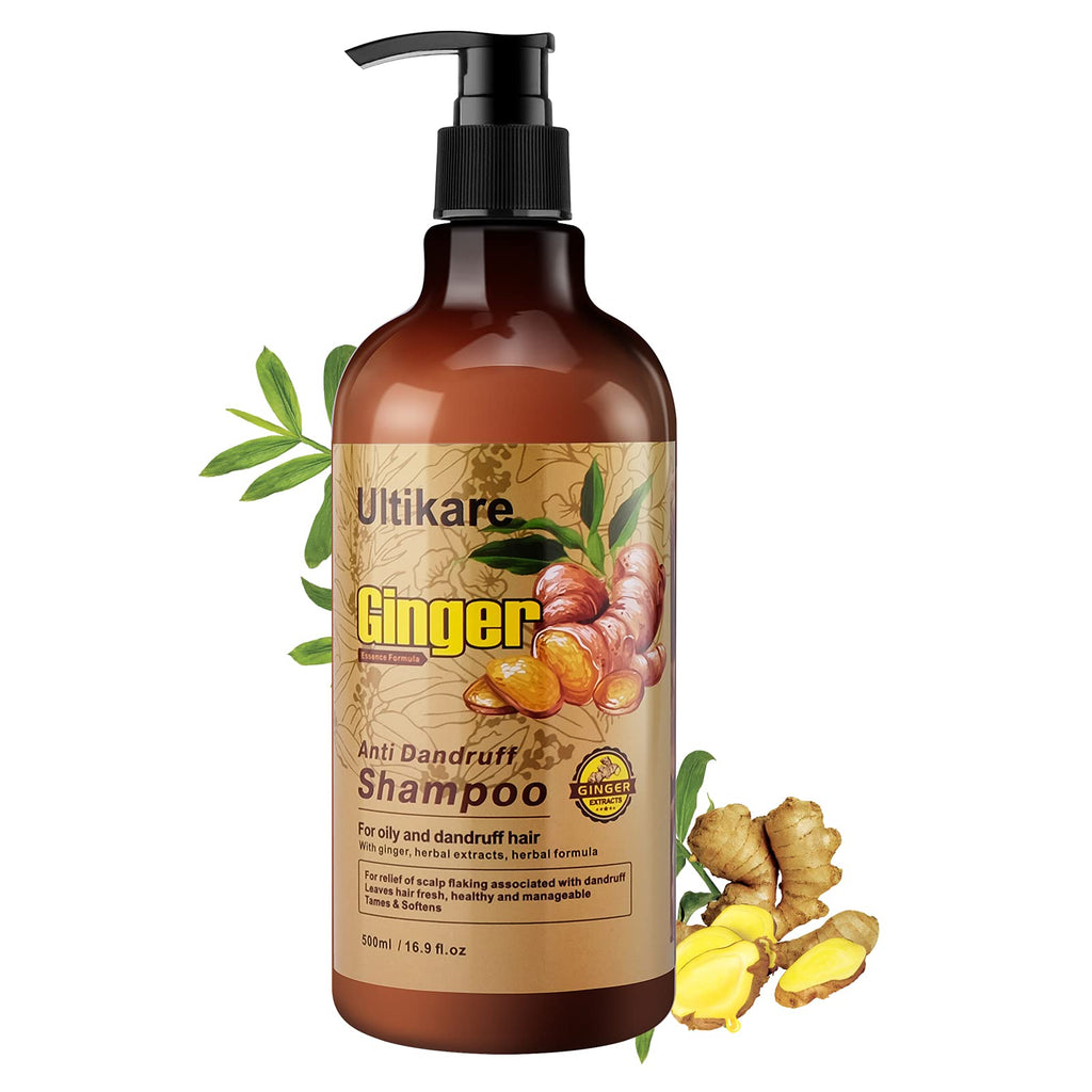 Ultikare Ginger Shampoo for Dandruff – Anti-Dandruff Scalp Care for Itchy Dry Scalp