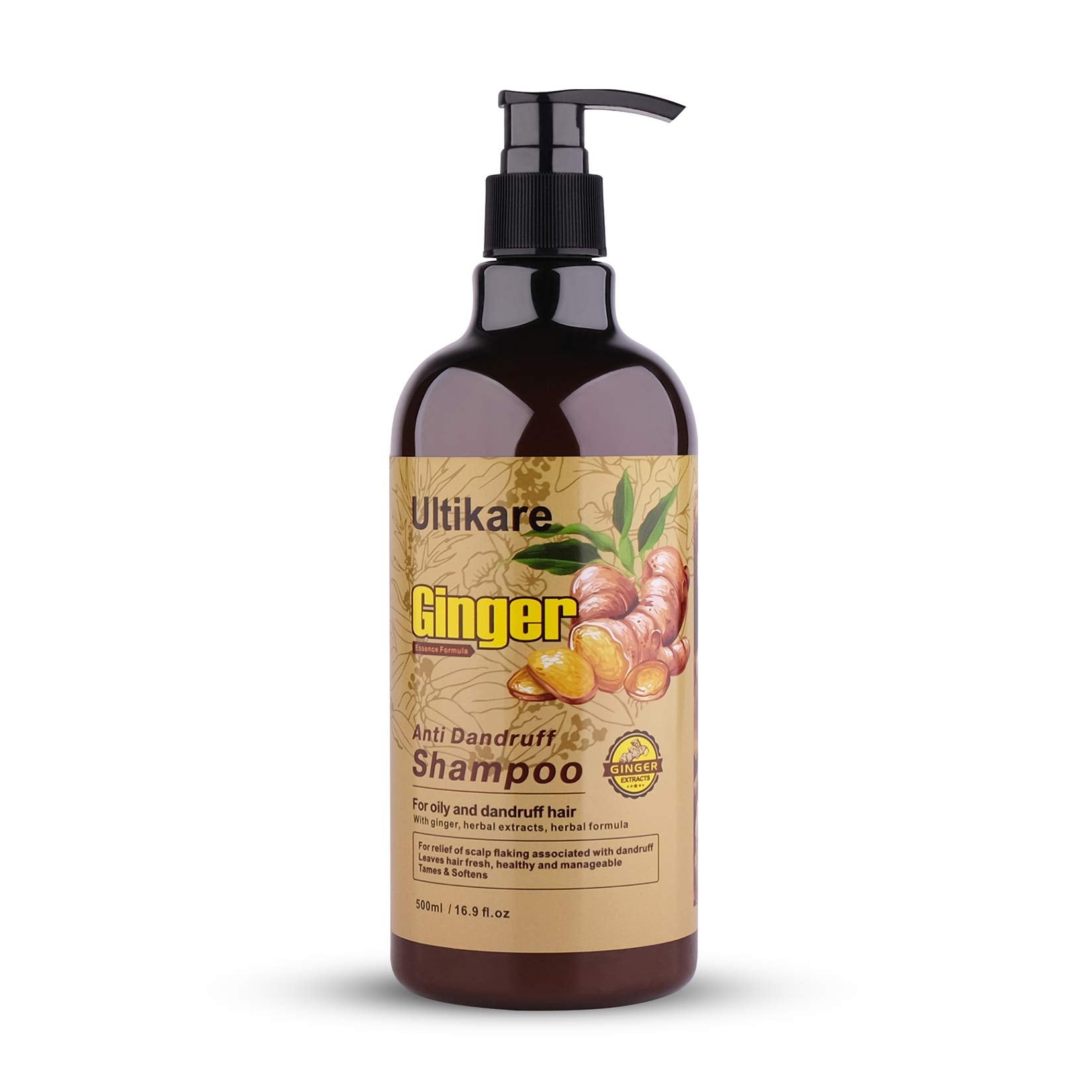 Ultikare Ginger Shampoo for Dandruff – Anti-Dandruff Scalp Care for Itchy Dry Scalp