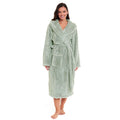 Daisy Dreamer Hooded Fleece Touch Robe Womens Sage Green Extra Long UK Sizes 8-22