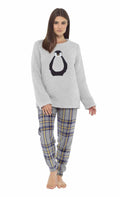 Daisy Dreamer Womens Teddy Fleece Pyjama Set Penguin Design Ultra Soft Cosy Sleepwear