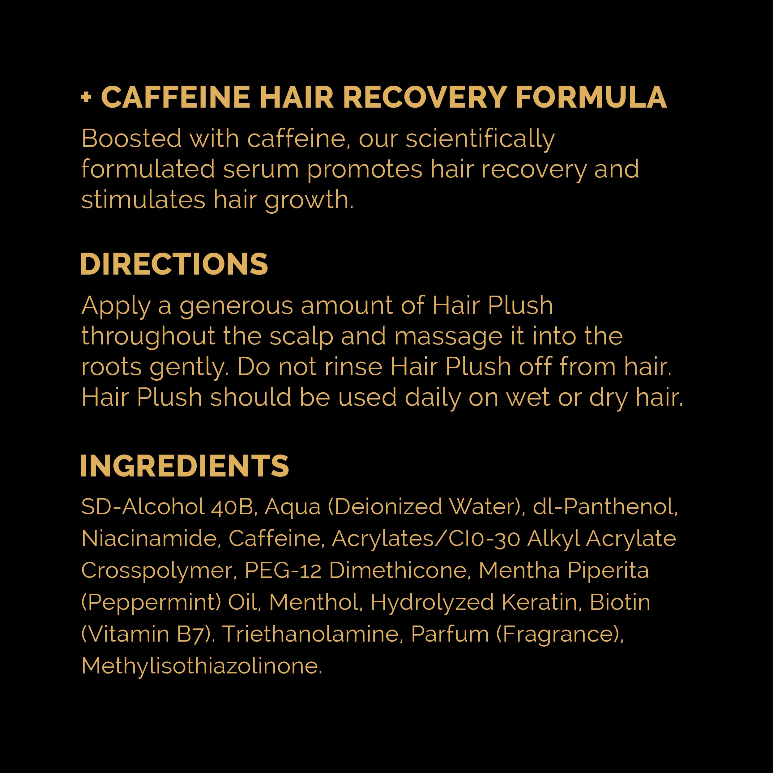 Ultrax Labs Hair Plush Hair Growth Serum – 1.7 oz Biotin & Caffeine