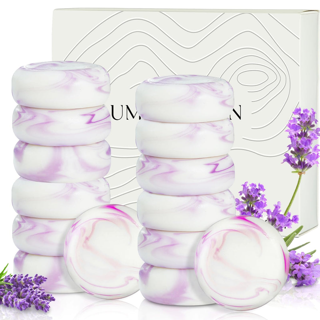 Umpeimvon Lavender Soap 14-Pack Travel Mini Bars – Handmade with Shea & Olive Oil