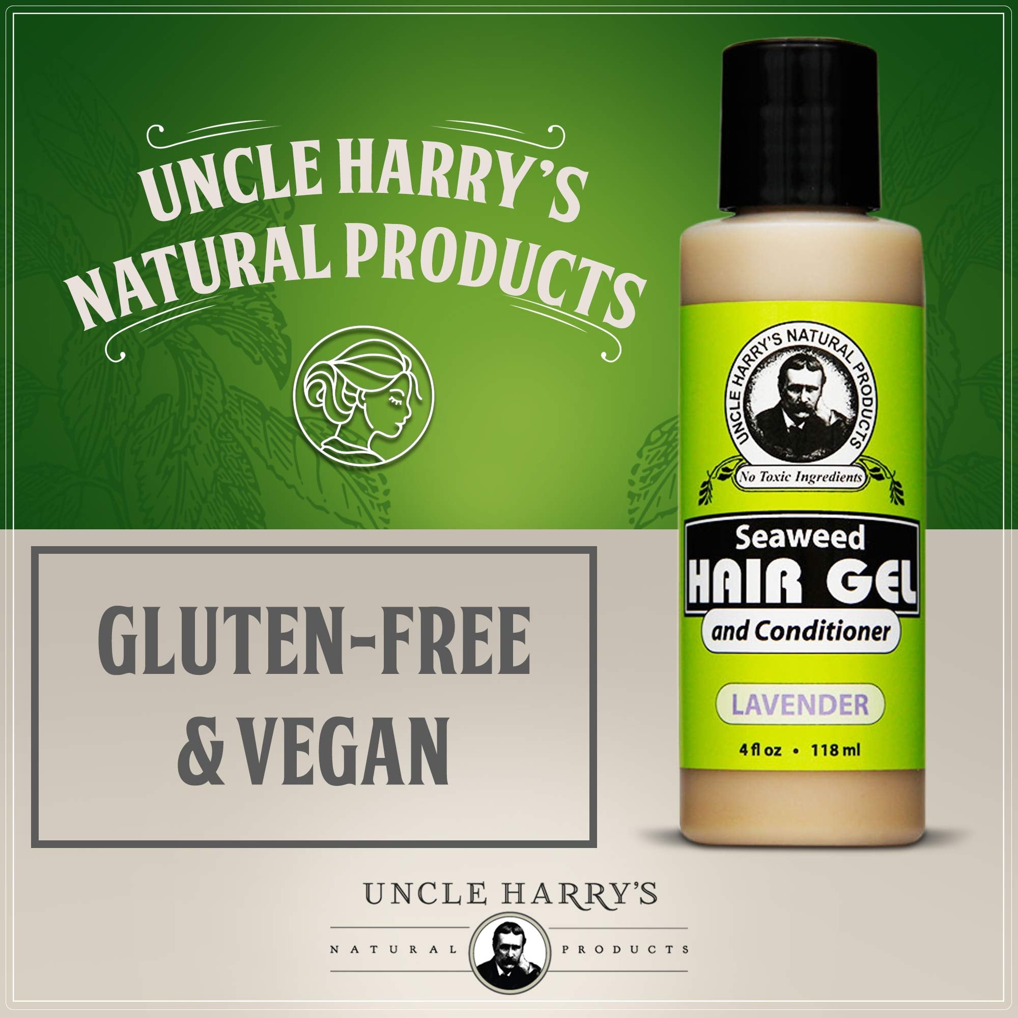Uncle Harry's Lavender Seaweed Hair Gel & Volumizing Conditioner | 2-in-1 Natural Hair Care for Dry & Damaged Hair