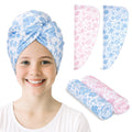 Unicorn Castle Kids Microfiber Hair Towel 2-Pack – Quick-Dry & Secure-Fit