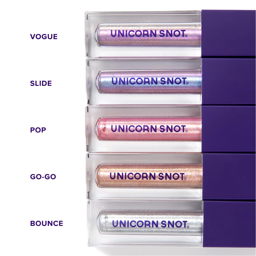 UNICORN SNOT Eyelighter: Liquid Eyeshadow in Bounce/Silver | Buildable Glitter, Cruelty-Free