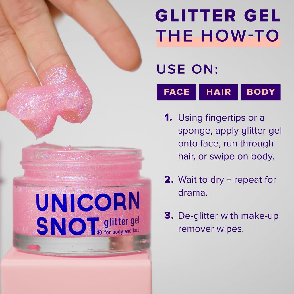 UNICORN SNOT Holographic Glitter Gel – 1.7 oz Pink Flamingo, Vegan & Cruelty-Free