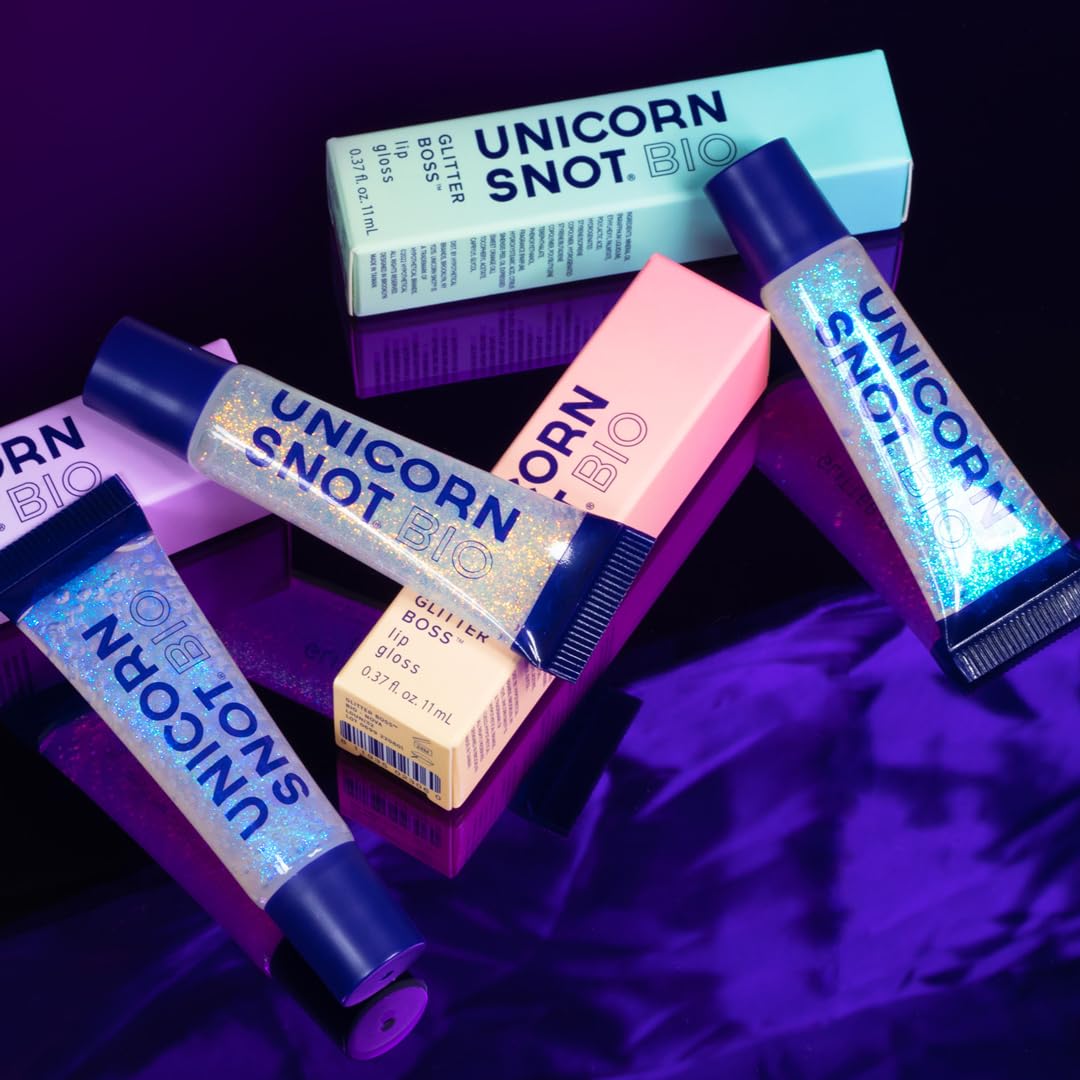 Unicorn Snot Plant-Based Glitter Lip Gloss Gift Set – 3-Pack, Vegan & Cruelty-Free